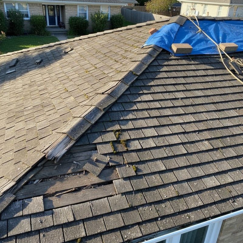 Roof Tarp Installation